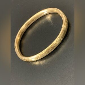 RARE ~ ANTIQUE 1907 Bangle Bracelet PAT.OCT.22. 07 -Tested 14K Gold Filled / 17g